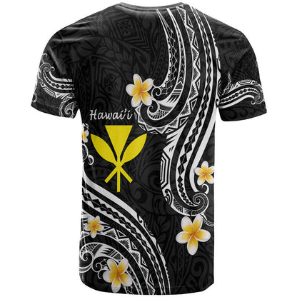 Hawaii T Shirt Black Polynesian Line Style