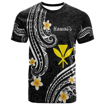 Custom Personalised Hawaii T Shirt Black Polynesian Line Style