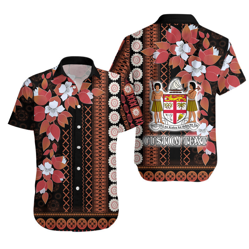 Custom Personalised Fiji Hawaiian Shirt Tagimoucia Mixed Black Tapa Style