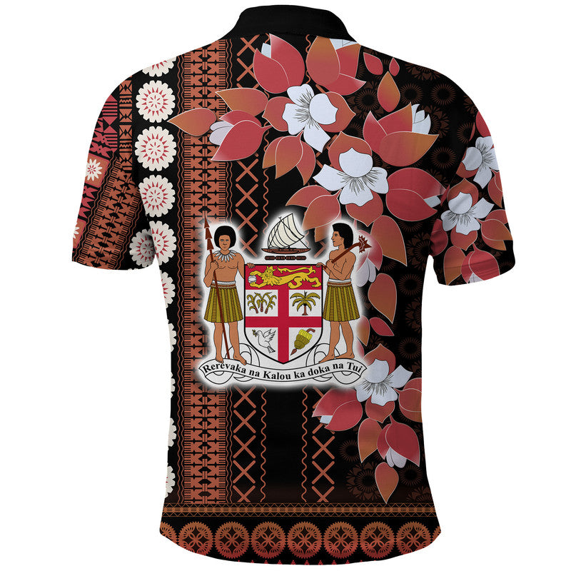 Fiji Polo Shirt Tagimoucia Mixed Black Tapa Style
