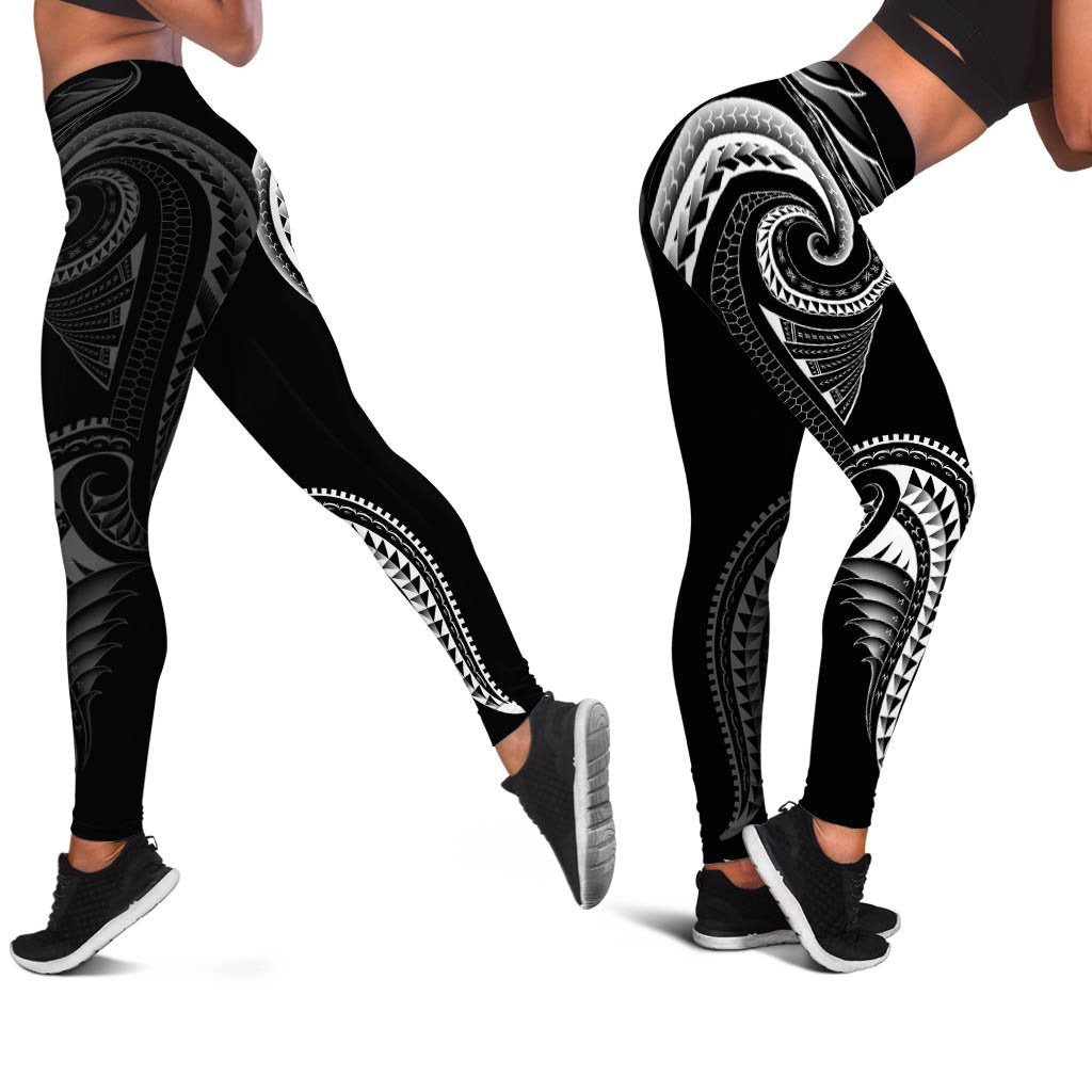 Polynesian Leggings - Polynesian Tattoo Black Version