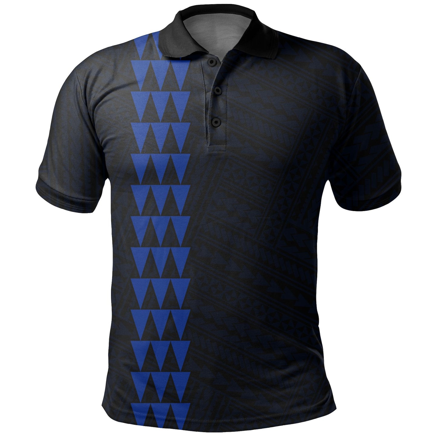 Hawaii Kanaka Map Polo Shirt - Blue
