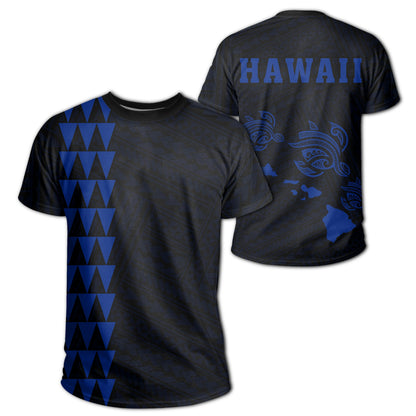 Hawaii Kakau Three Turtles T - Shirt - Blue - Ah