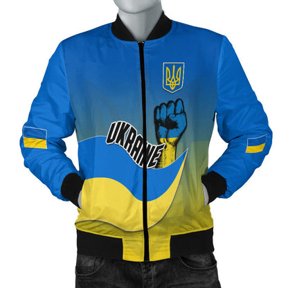 (Custom Personalised) Ukraine Bomber Jacket National Flag Style