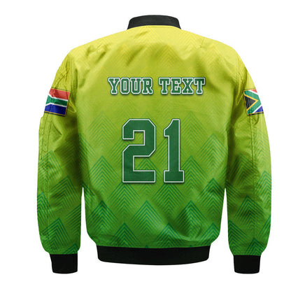 (Custom Personalised) South Africa National Cricket Team Bomber Jacket Proteas Sports Yellow Style