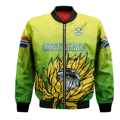 South Africa National Cricket Team Bomber Jacket Proteas Sports Yellow Style