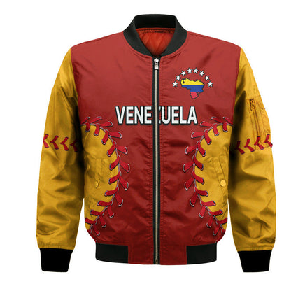 Venezuela Baseball Flag Map Bomber Jacket