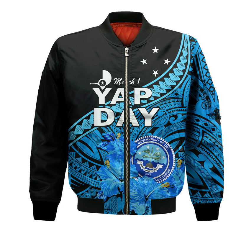 Yap State Day Bomber Jacket Yap Flag and FSM Seal