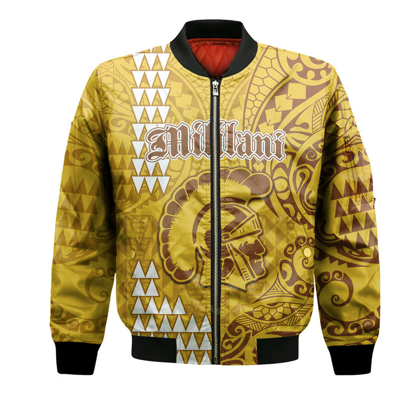 Hawaii Mililani High School Bomber Jacket Tribal Kakau