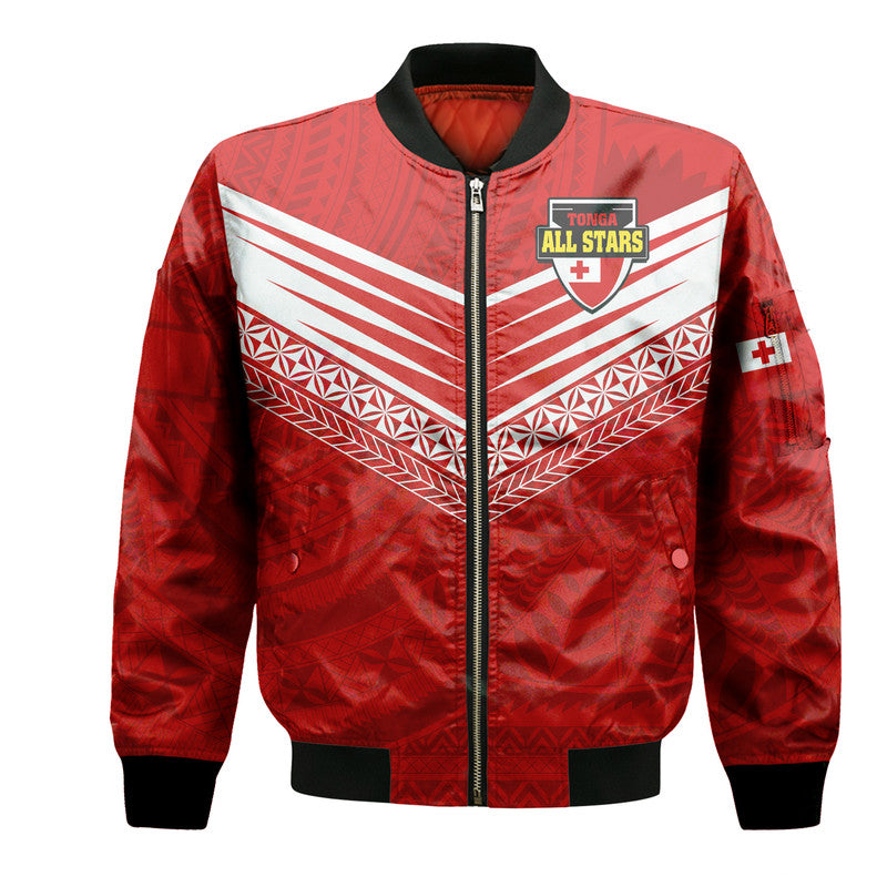 Tonga Rugby Tongan Kupesi Ngatu Design Bomber Jacket