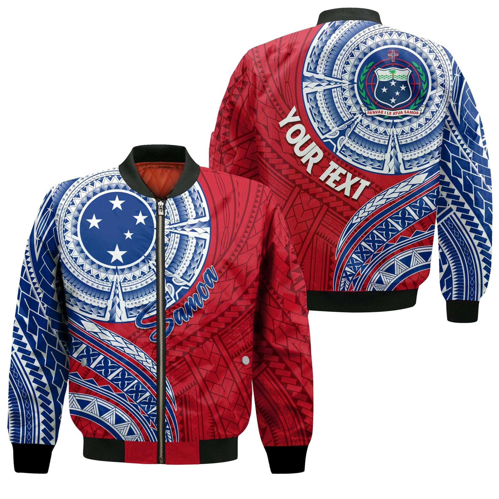 Samoa Personalised Bomber Jacket Independence Day Flag Style