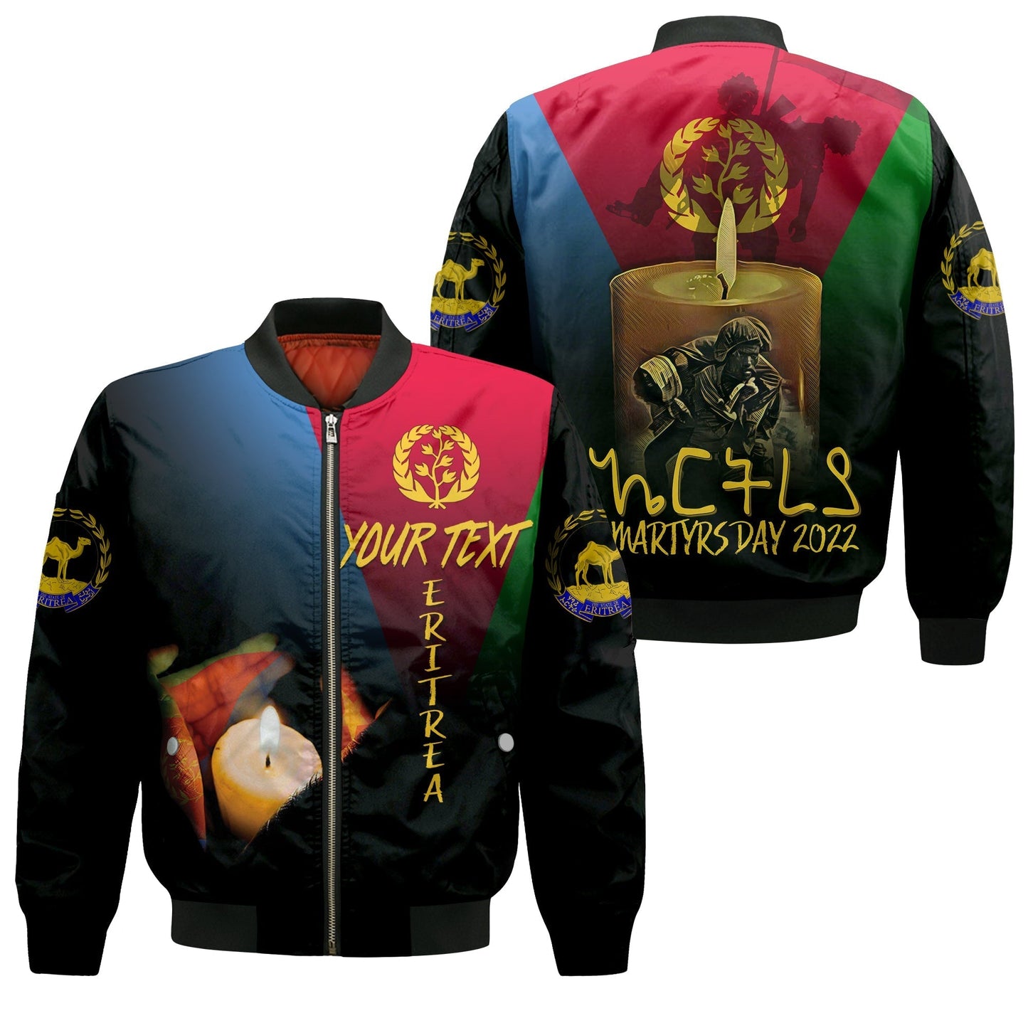 Personalised Eritrea Martyrs Day Bomber Jacket Eternal Glory