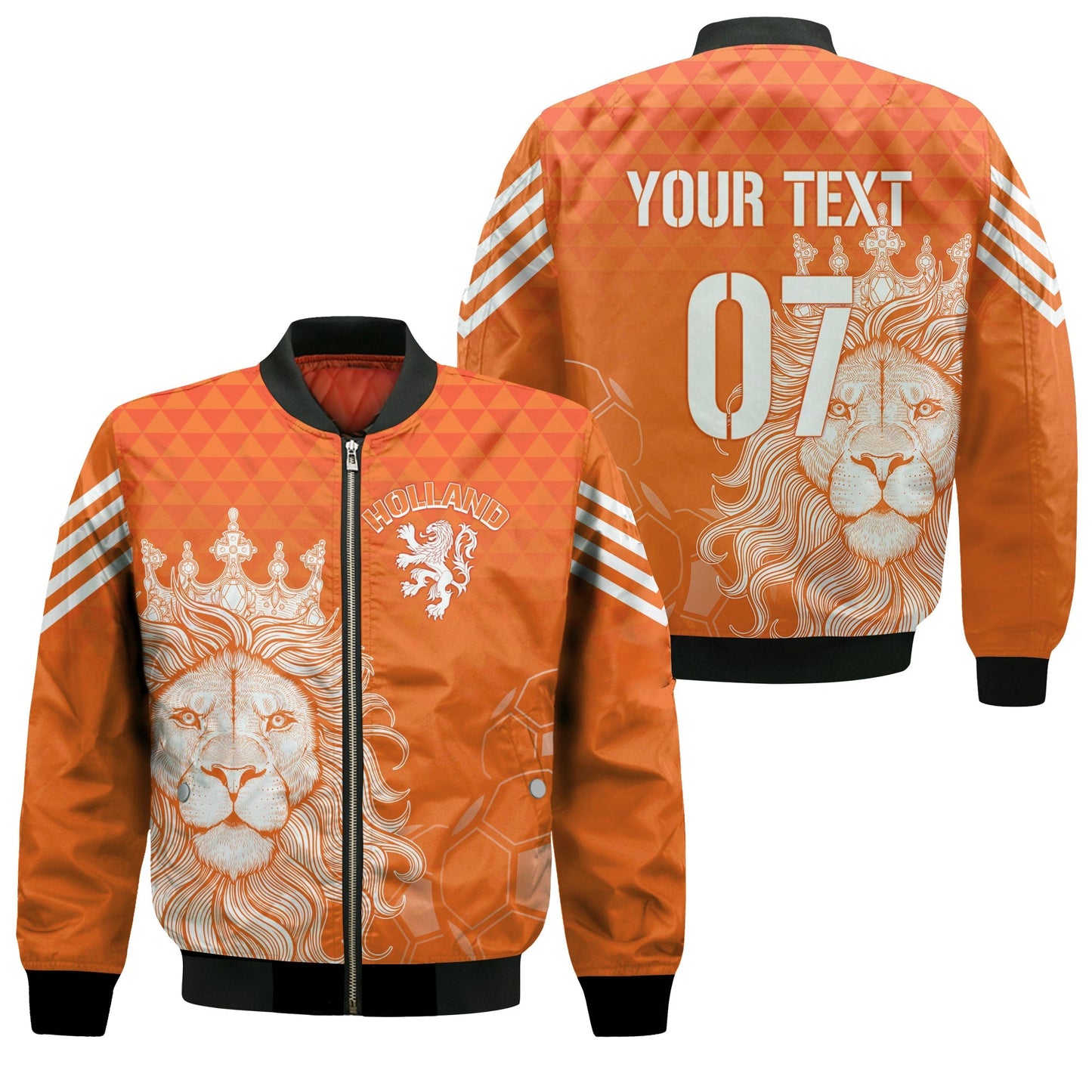 Personalised Netherlands World Cup 2022 Bomber Jacket Oranje Lions