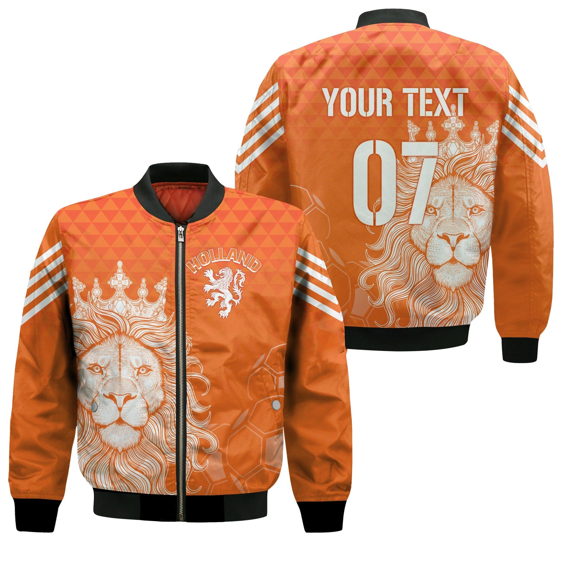 Personalised Netherlands World Cup 2022 Bomber Jacket Oranje Lions