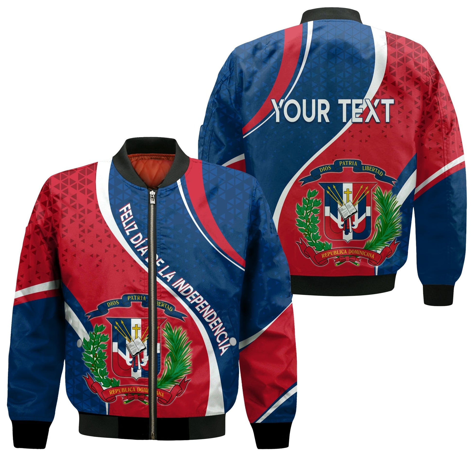 Dominican Republic Bomber Jacket Independence Day - Curve Style