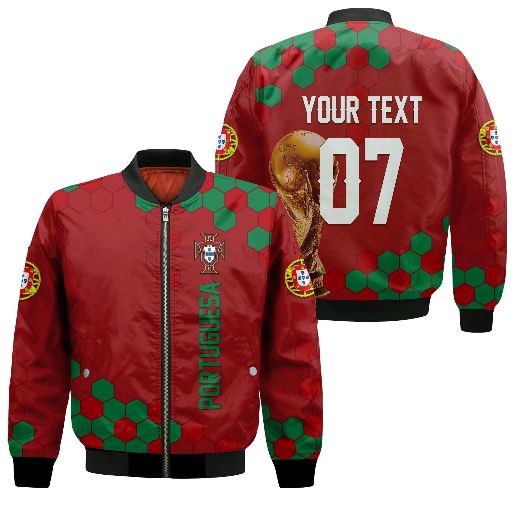 Personalised Portugal World Cup 2022 Bomber Jacket Portuguesa Selecao