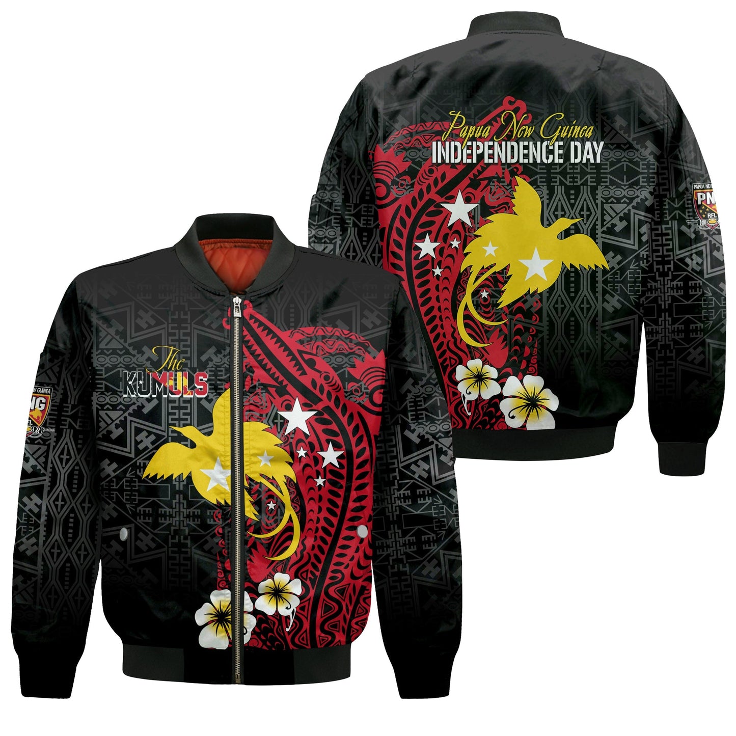 Papua New Guinea Independence Bomber Jacket PNG Kumuls Tribal Crocodile