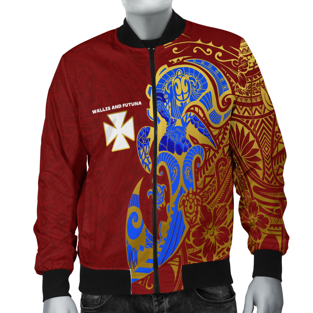 Wallis and Futuna Men's Bomber Jacket Polynesian Royal Style