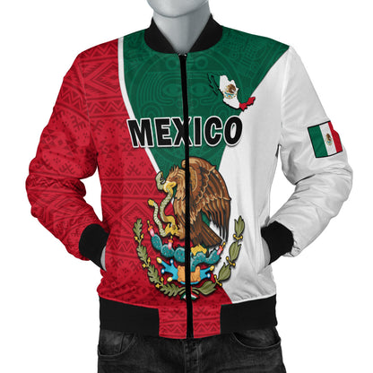 (Custom Text and Number) Mexico Bomber Jacket Mexican Aztec Pattern
