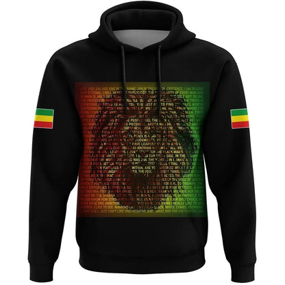 Ethiopia Hoodie Reggae And Rastafarian Quotes Black Lt10