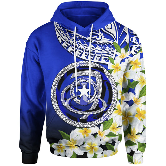 Northern Mariana Islands Hoodie Polynesian Plumeria Pattern