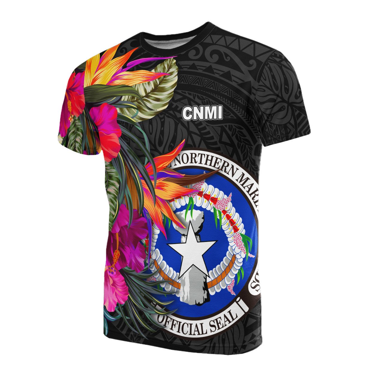 Northern Mariana Islands T - Shirt - Saipan Hibiscus Polynesian Pattern