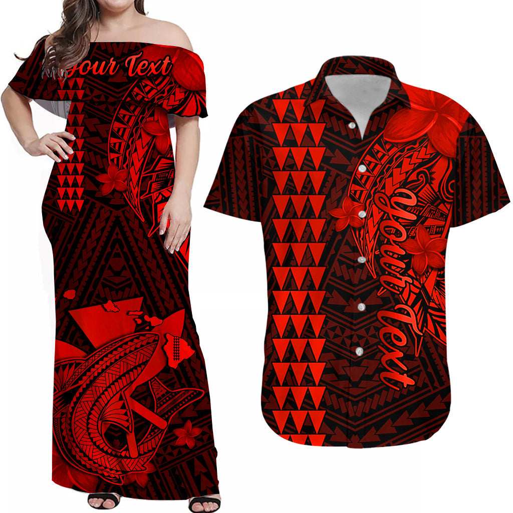 (Custom Personalised) Hawaii Matching Outfit For Couple Combo Dress And Hawaiian Shirt Kakau Kanaka Maoli Combine Polynesian Shark Ver.06