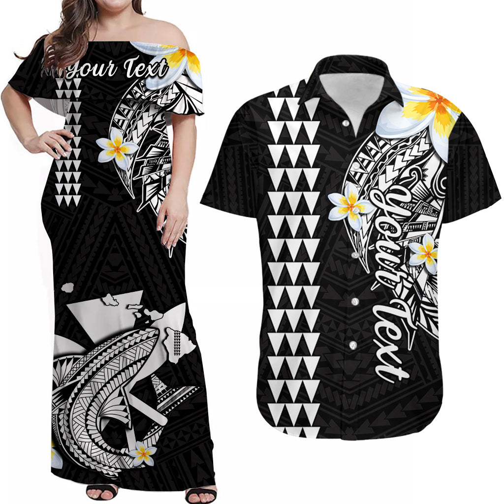 (Custom Personalised) Hawaii Matching Outfit For Couple Combo Dress And Hawaiian Shirt Kakau Kanaka Maoli Combine Polynesian Shark Ver.07