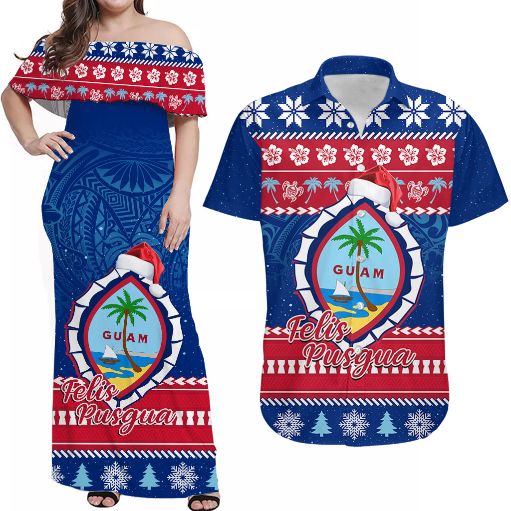(Custom Personalised) Guam Christmas Matching Outfit For Couple Combo Dress And Hawaiian Shirt Guaman Seal Polynesian Felis Pusgua