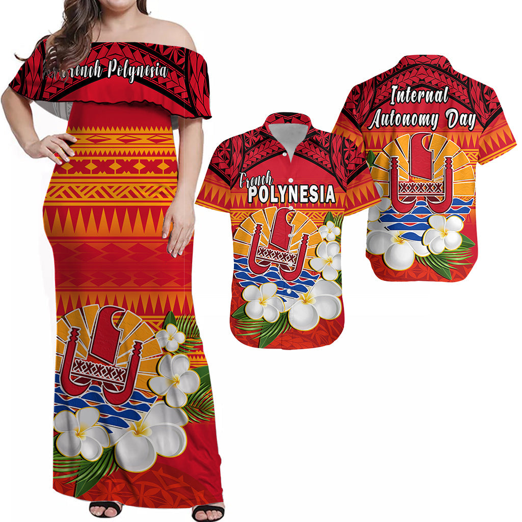 Matching Clothes For Couples French Polynesia Combo Dress And Shirt Happy Internal Autonomy Day Special Version