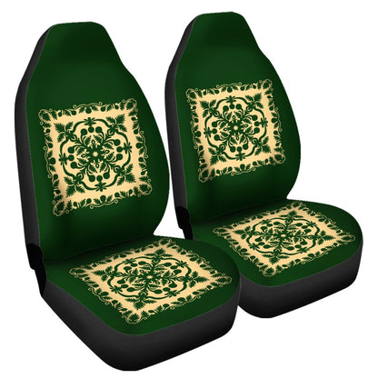Hawaiian Car Seat Cover Royal Pattern Emerald Green