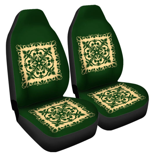 Hawaiian Car Seat Cover Royal Pattern Emerald Green