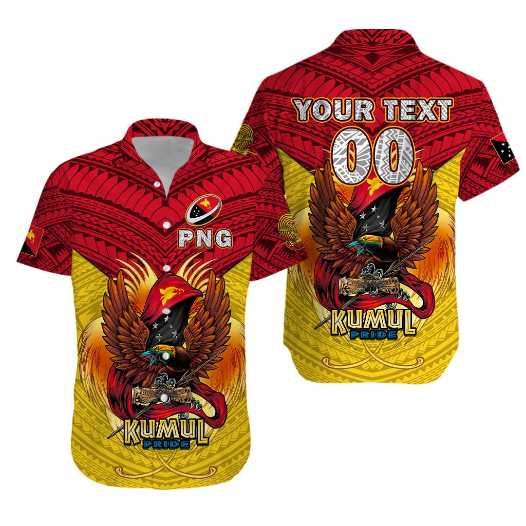Custom Personalised Papua New Guinea Rugby Kumul Pride Hawaiian Shirt -