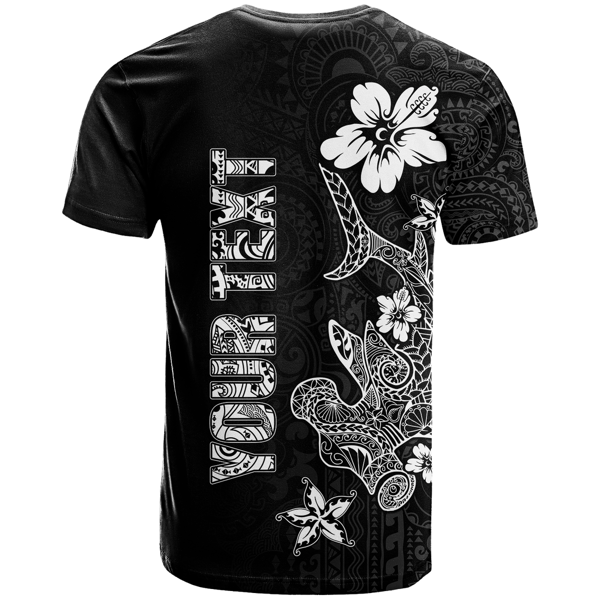 (Custom Personalised) Hawaii Hammerhead Shark Hibiscus Hawaii Pattern T Shirt