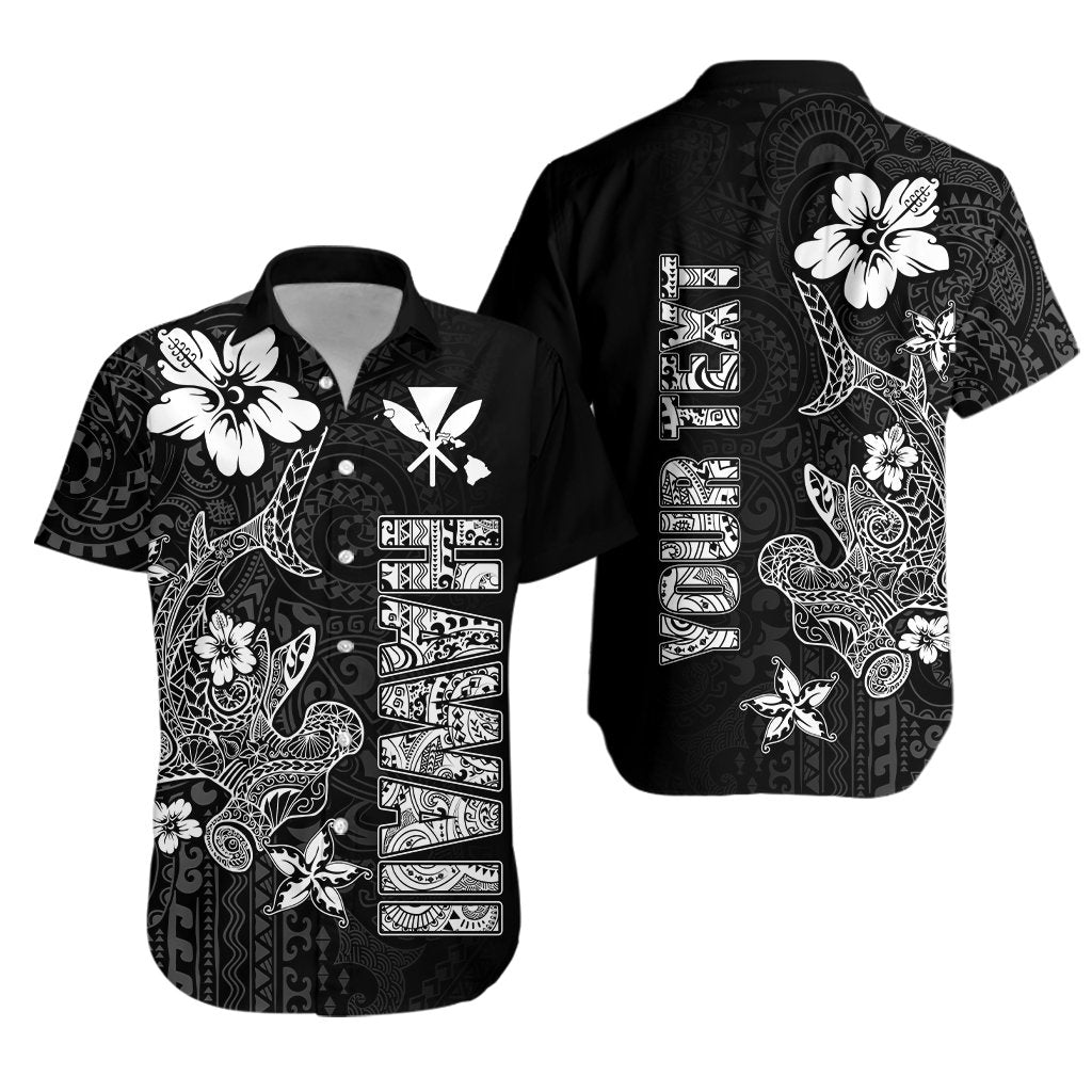 Custom Personalised Hawaii Hammerhead Shark Hibiscus Hawaii Pattern Hawaiian Shirt -