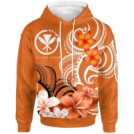 Custom Text Hawaii Hoodie Personalised Flower Pattern Tropical Hoodie Hawaiian Spirit
