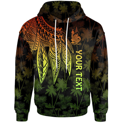 New Caledonia Personalised Hoodie Polynesian Wings Reggae