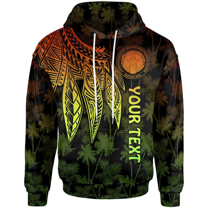 Northern Mariana Islands Polynesian Personalised Hoodie Polynesian Wings Reggae