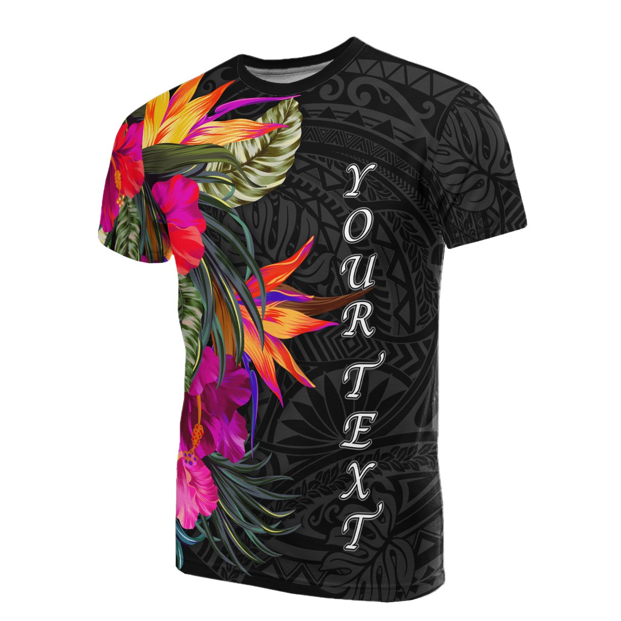 Polynesian Custom Personalised T-Shirt - Hibiscus Pattern