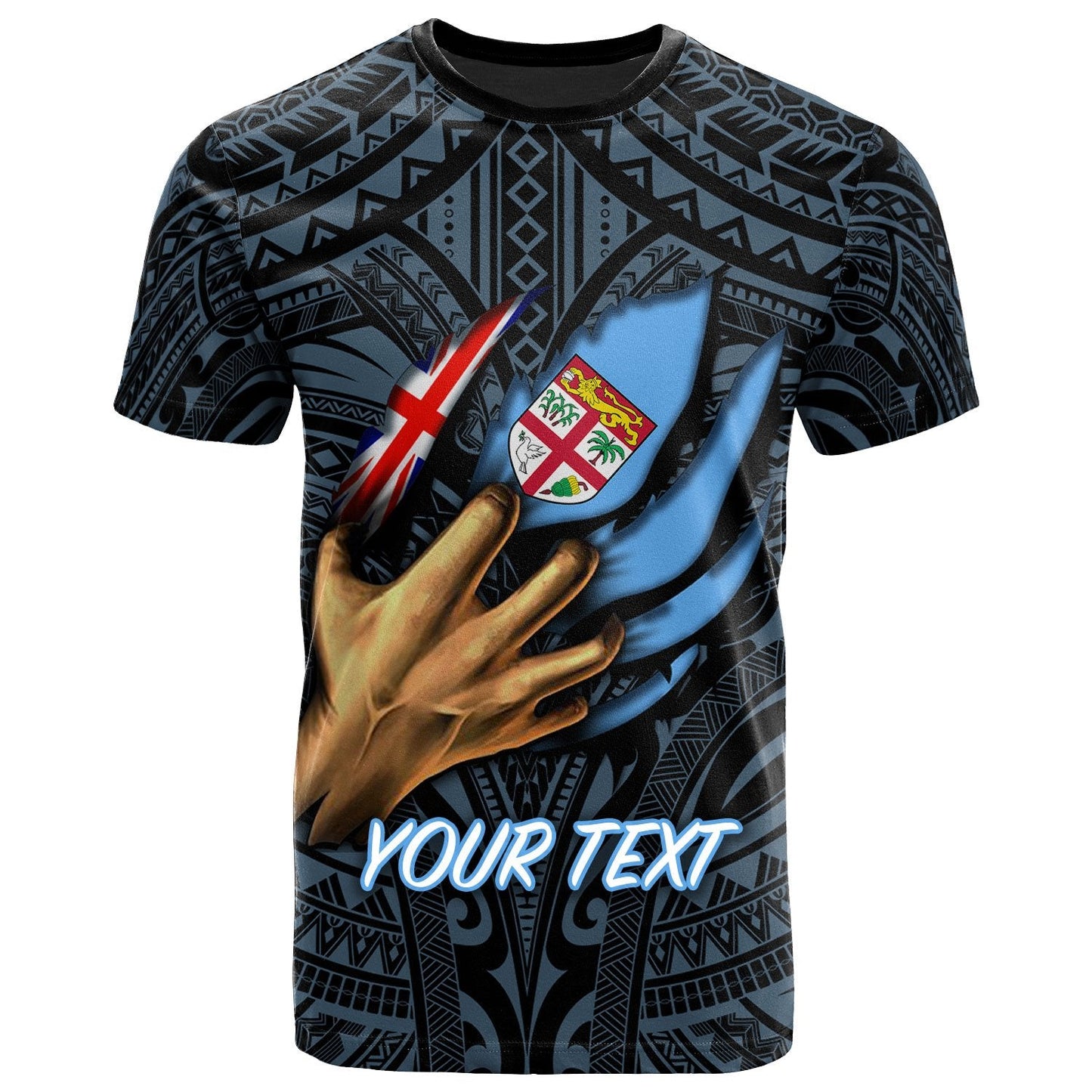 Fiji Personalised T Shirt Fiji In Me (Blue)