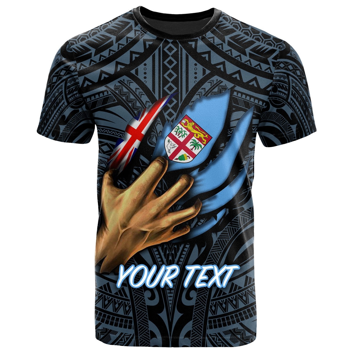 Fiji Personalised T Shirt Fiji In Me (Blue)