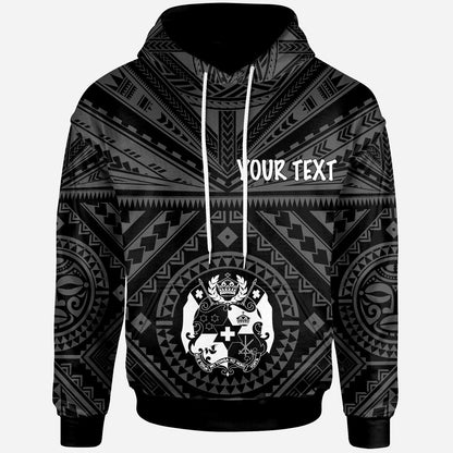 Tonga Hoodie Tonga Seal With Polynesian Tattoo Style (Black)