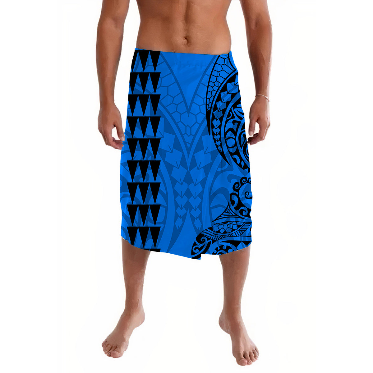 Kakau Polynesian Tribal Blue Lavalava