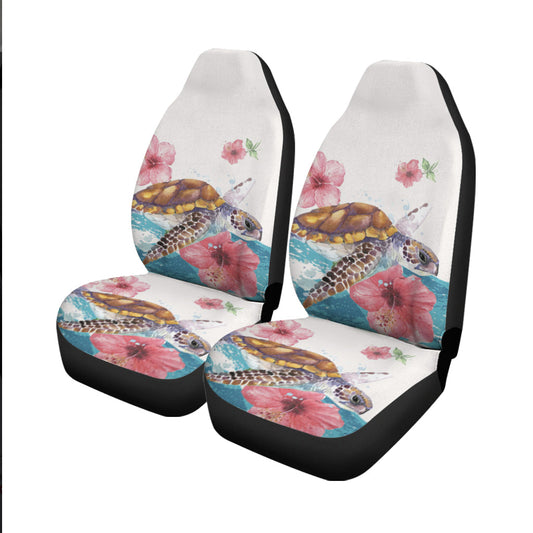 Turtle Hibiscus On Wale Car Seat Cover