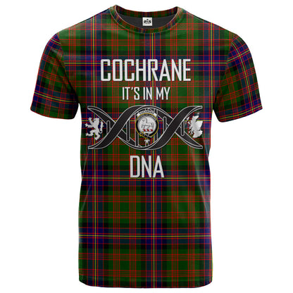 Printivon Cochrane Modern Clan DNA In Me Tartan Crest T Shirt