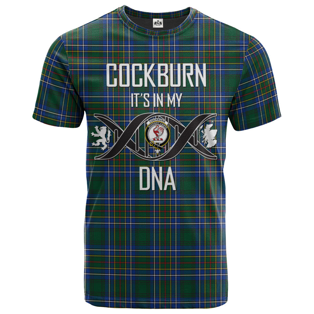 Printivon Cockburn Ancient Clan DNA In Me Tartan Crest T Shirt
