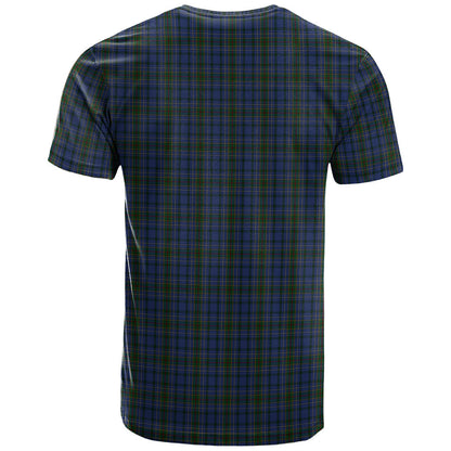 Printivon Cockburn Blue Clan DNA In Me Tartan Crest T Shirt