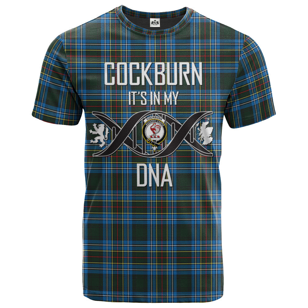 Printivon Cockburn Modern Clan DNA In Me Tartan Crest T Shirt