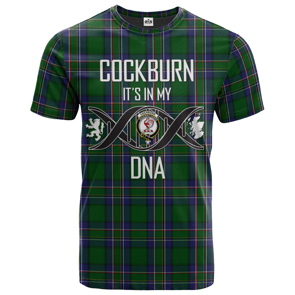 Printivon Cockburn Old Clan DNA In Me Tartan Crest T Shirt