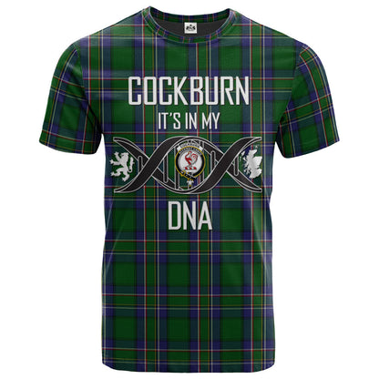 Printivon Cockburn Old Clan DNA In Me Tartan Crest T Shirt